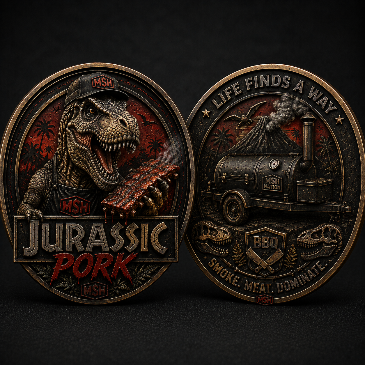 Jurassic Pork Challenge Coin
