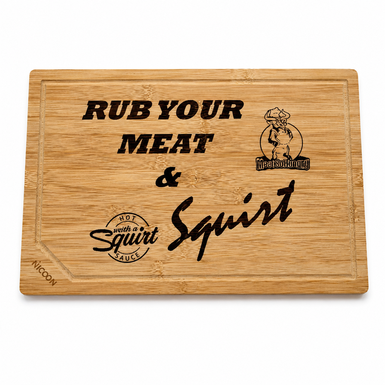 Rub Your Meat Bamboo Cutting Board
